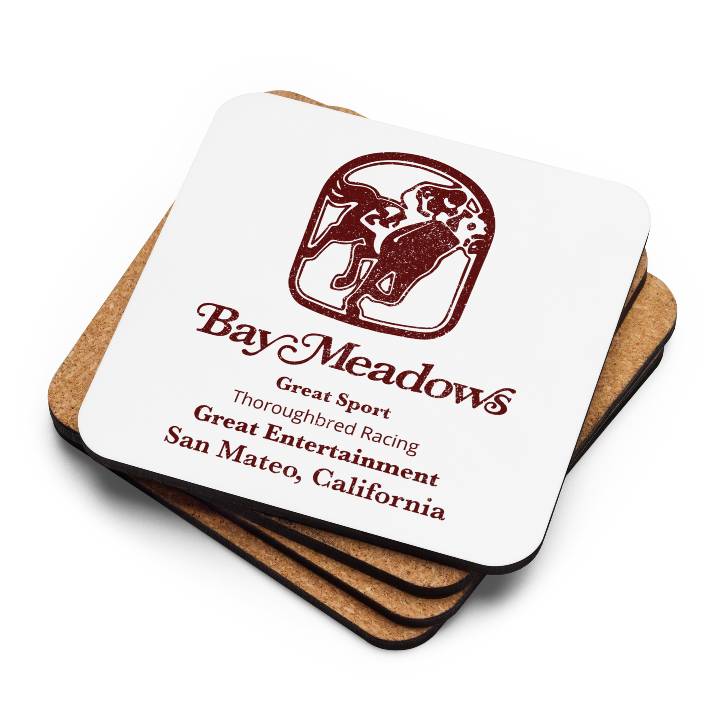 Bay Meadows: Cork-back coaster