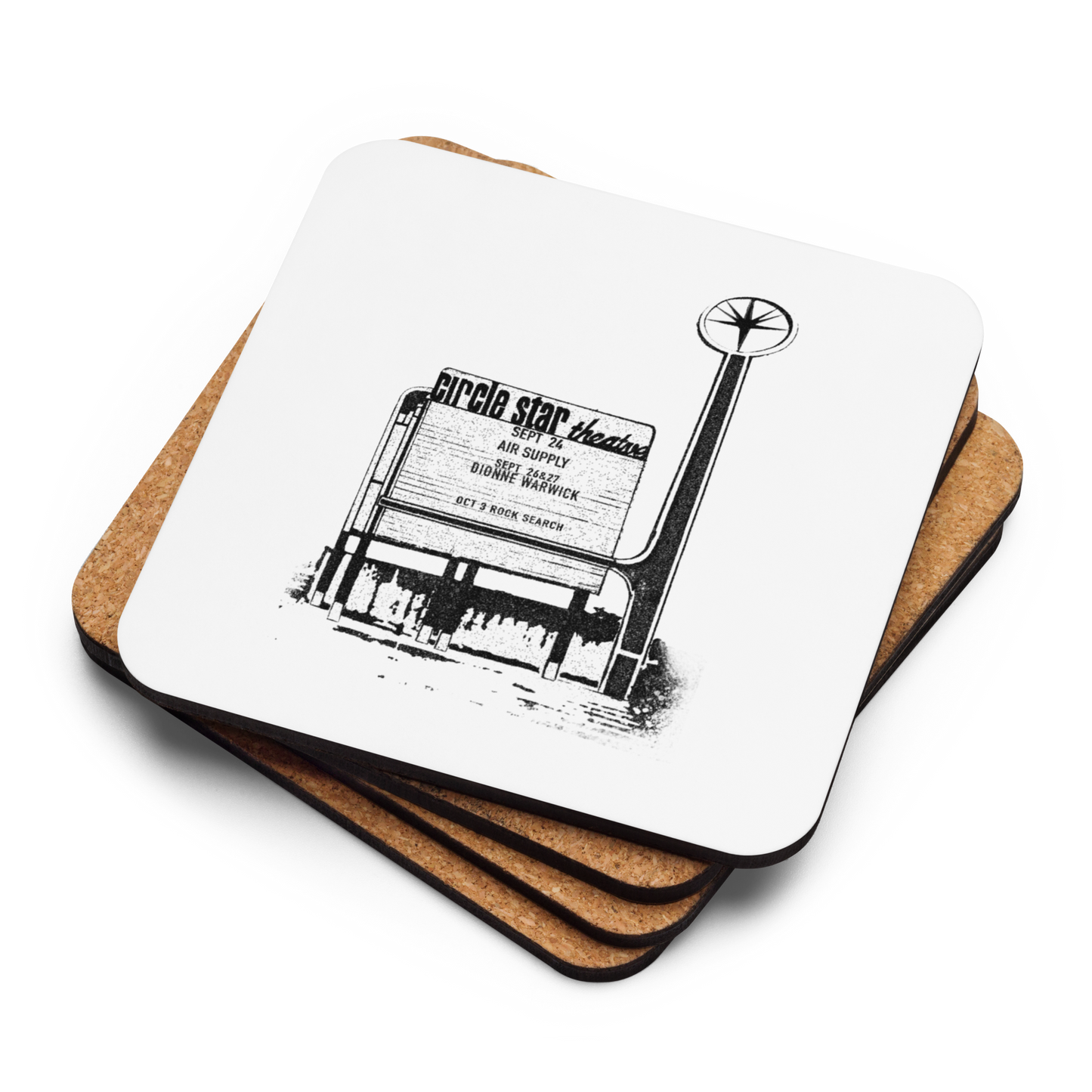 Circle Star Theater: Cork-back coaster