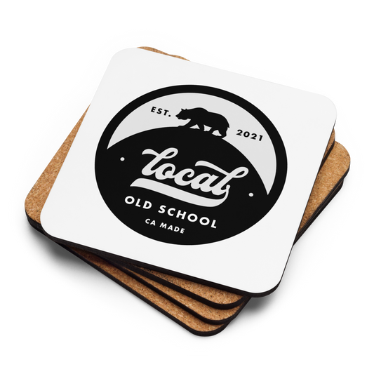Local Old School Logo: Cork-back coaster