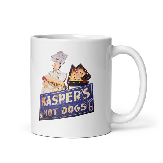 Original Kasper's Hot Dogs: White glossy mug