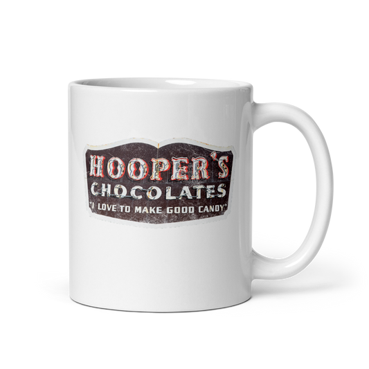 Hooper's Chocolates: White glossy mug