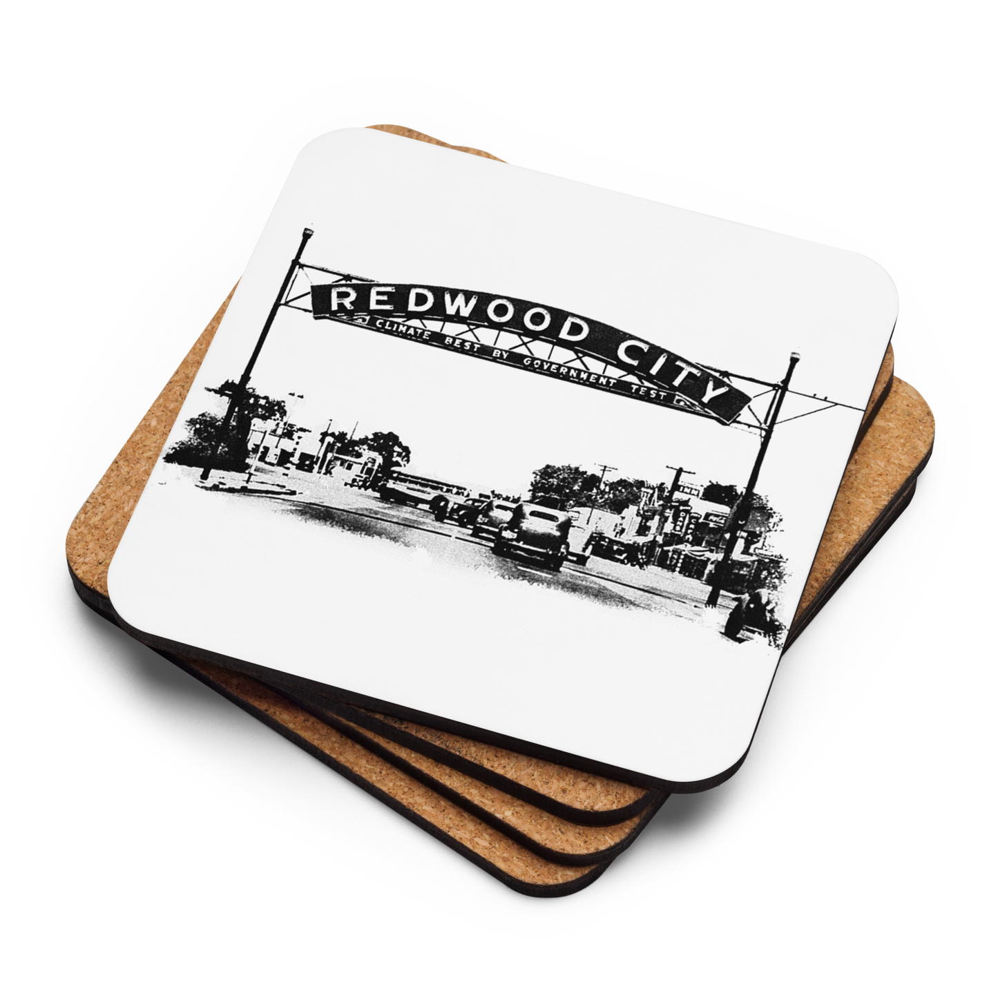 Redwood City Arch: Cork-back coaster