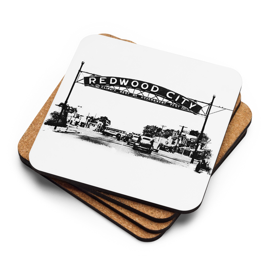 Redwood City Arch: Cork-back coaster