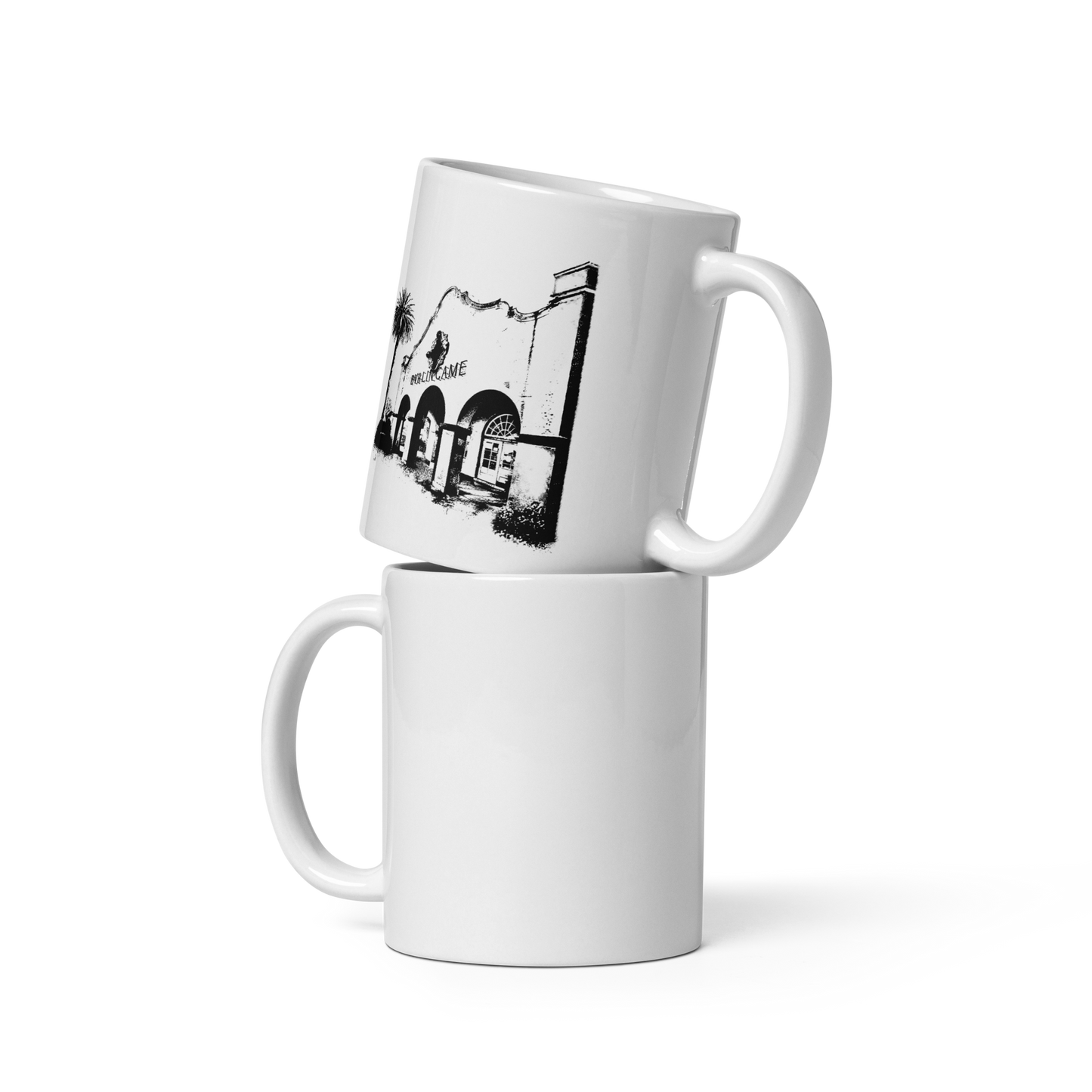 Burlingame Train Depot: White glossy mug