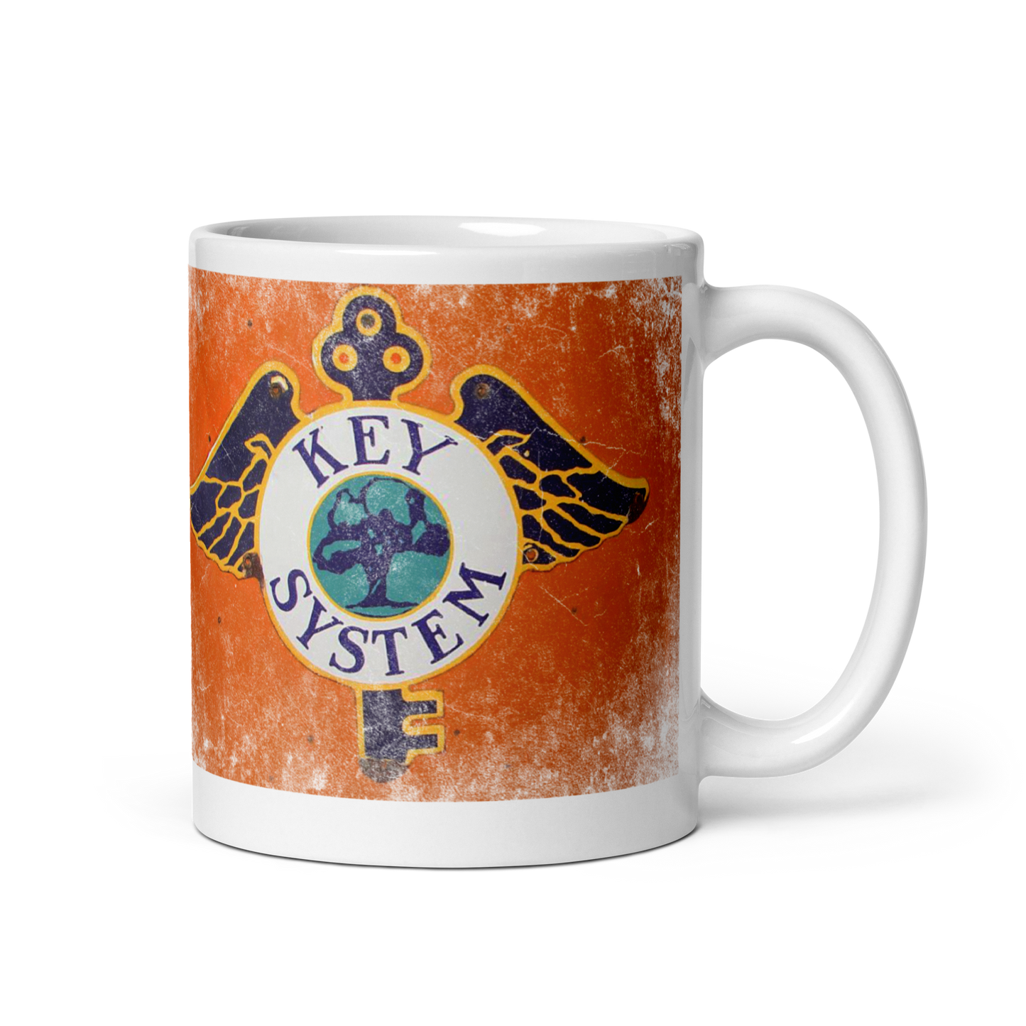 Key System: White glossy mug