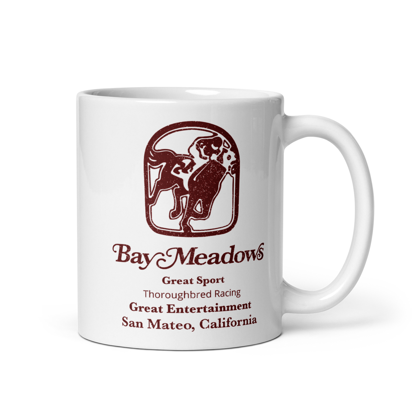 Bay Meadows: White glossy mug