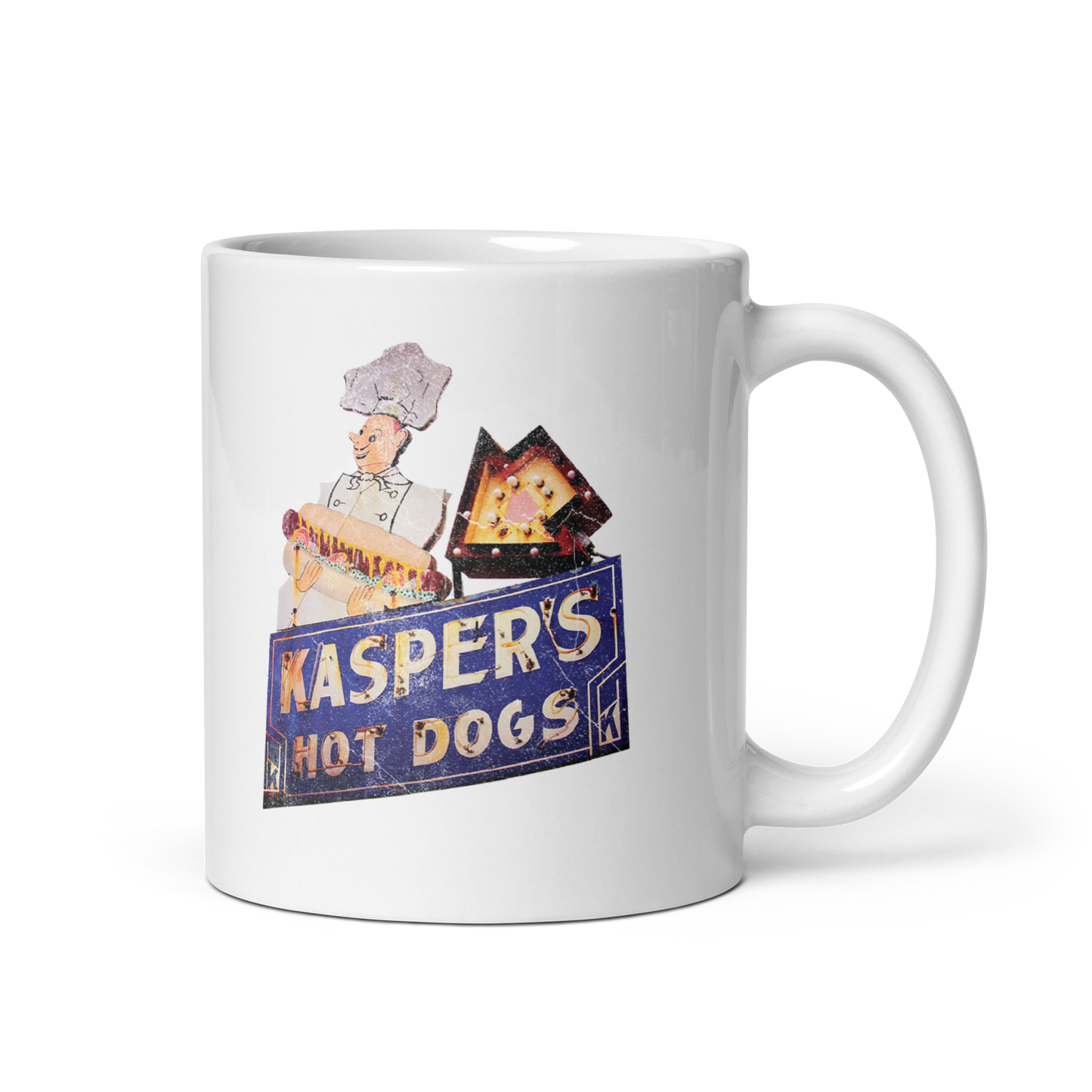Original Kasper's Hot Dogs: White glossy mug