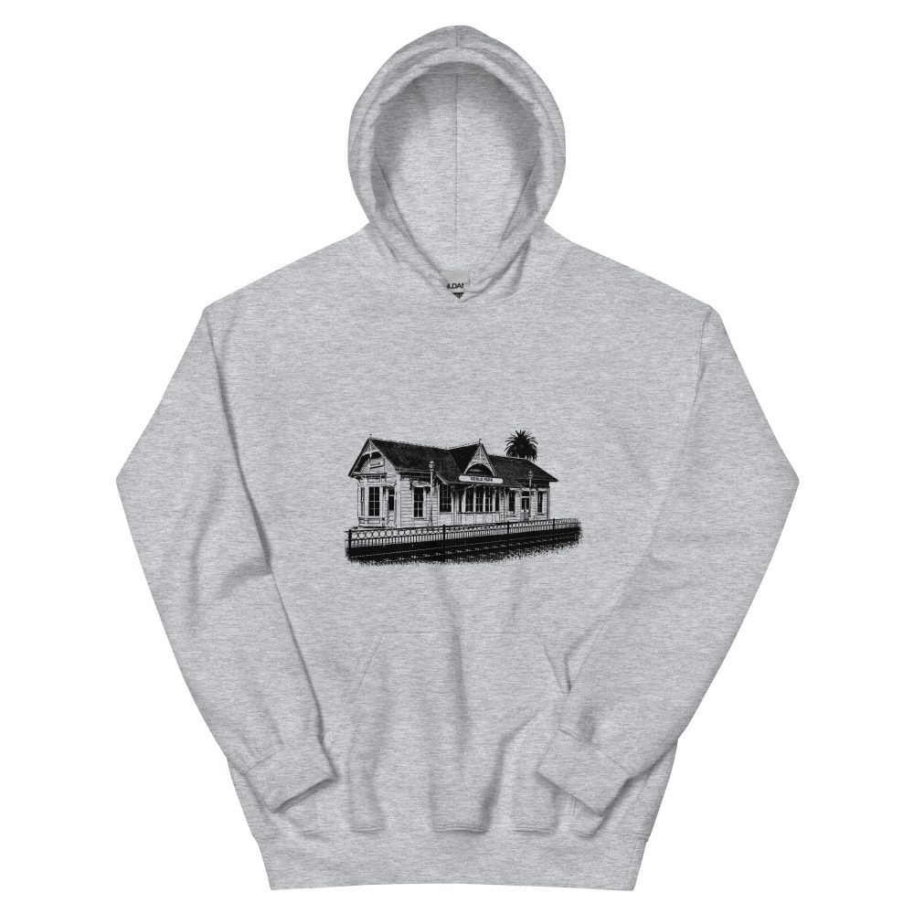 Menlo Park Train Depot: Unisex Hoodie - Image 2