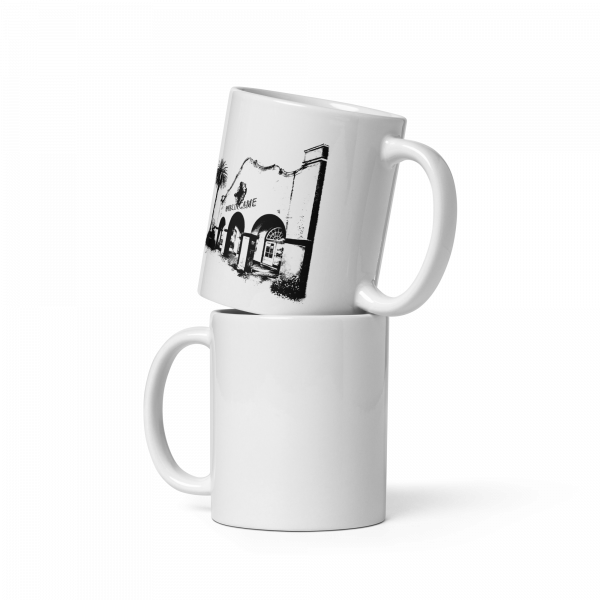 Burlingame Train Depot: White glossy mug