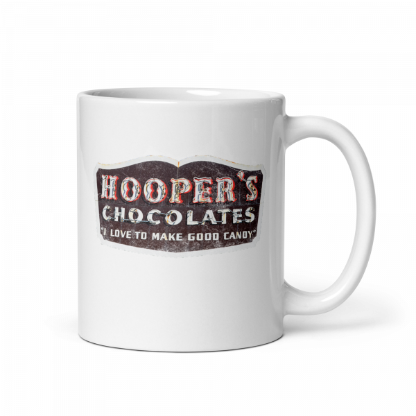 Hooper's Chocolates: White glossy mug