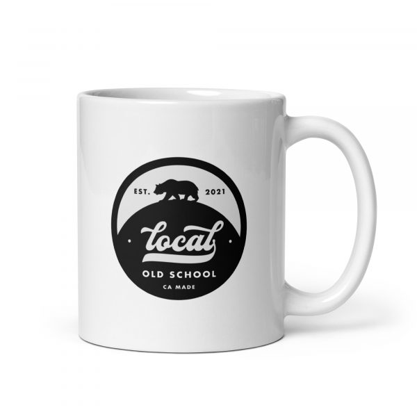 Local Old School Logo: White glossy mug